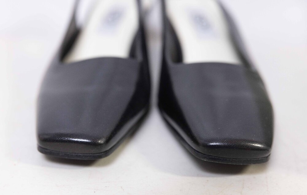 NWT SRO Gina slingback block heel pumps US 10 Black Womens vintage Size 10